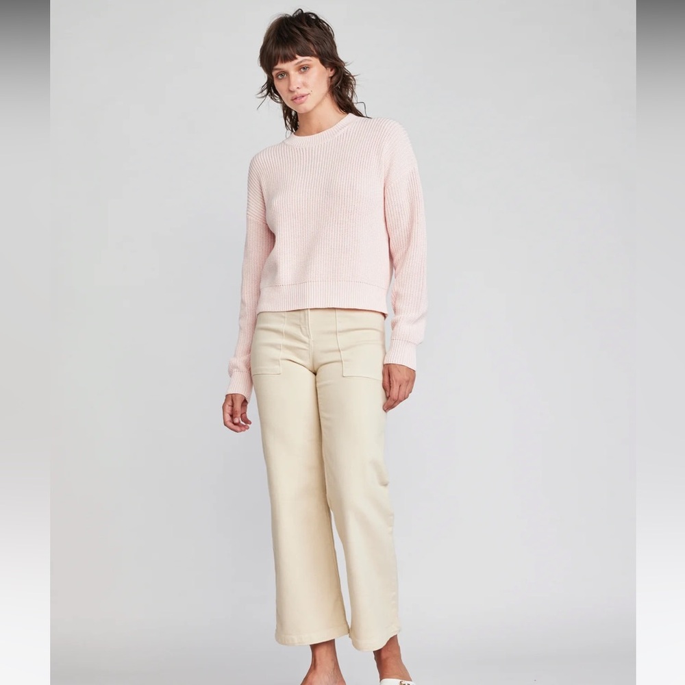 NWT Self Contrast Aria High Waist Pant in Oatmeal.  Size 27 - Picture 2 of 8